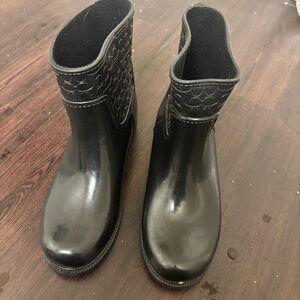 Coach Black Short Rubber Rainboots